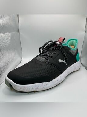 PUMA X PTC Ignite Elevate Black Aqua Green Pink Mens Size 11 Golf Shoes EUC